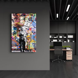 Wallity Pintura Decorativa de Vidrio Templado Multicolor 46 x 72 cm